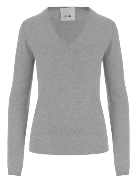 Allude V-neck ribbed sweater