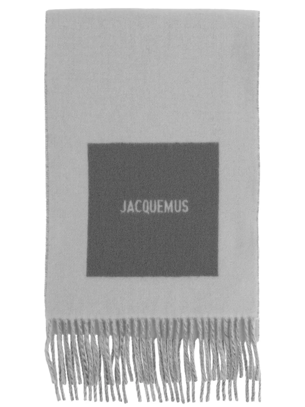 Jacquemus logo-detail fringed scarf - Grijs