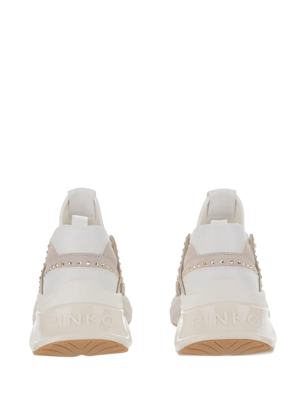 Pinko Ariel Rhinestone-embellished Lace-up Sneakers In White
