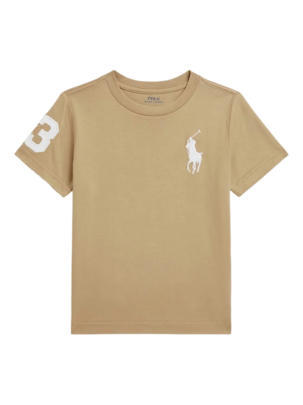 POLO RALPH LAUREN KIDS pony-embroidered sleeve-number T-shirt Bruin
