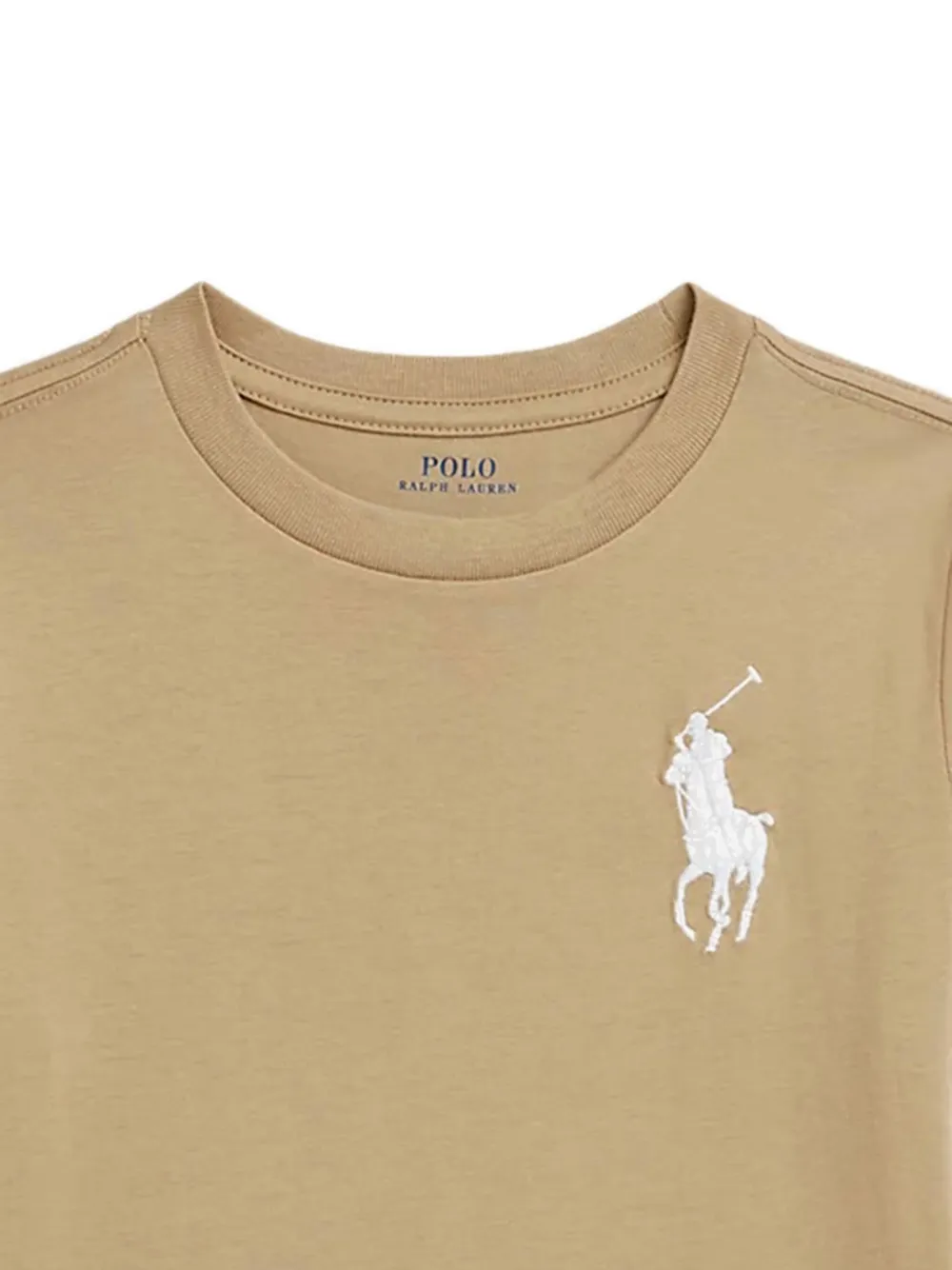 POLO RALPH LAUREN KIDS T-shirt met geborduurde pony en nummer op de mouw Bruin