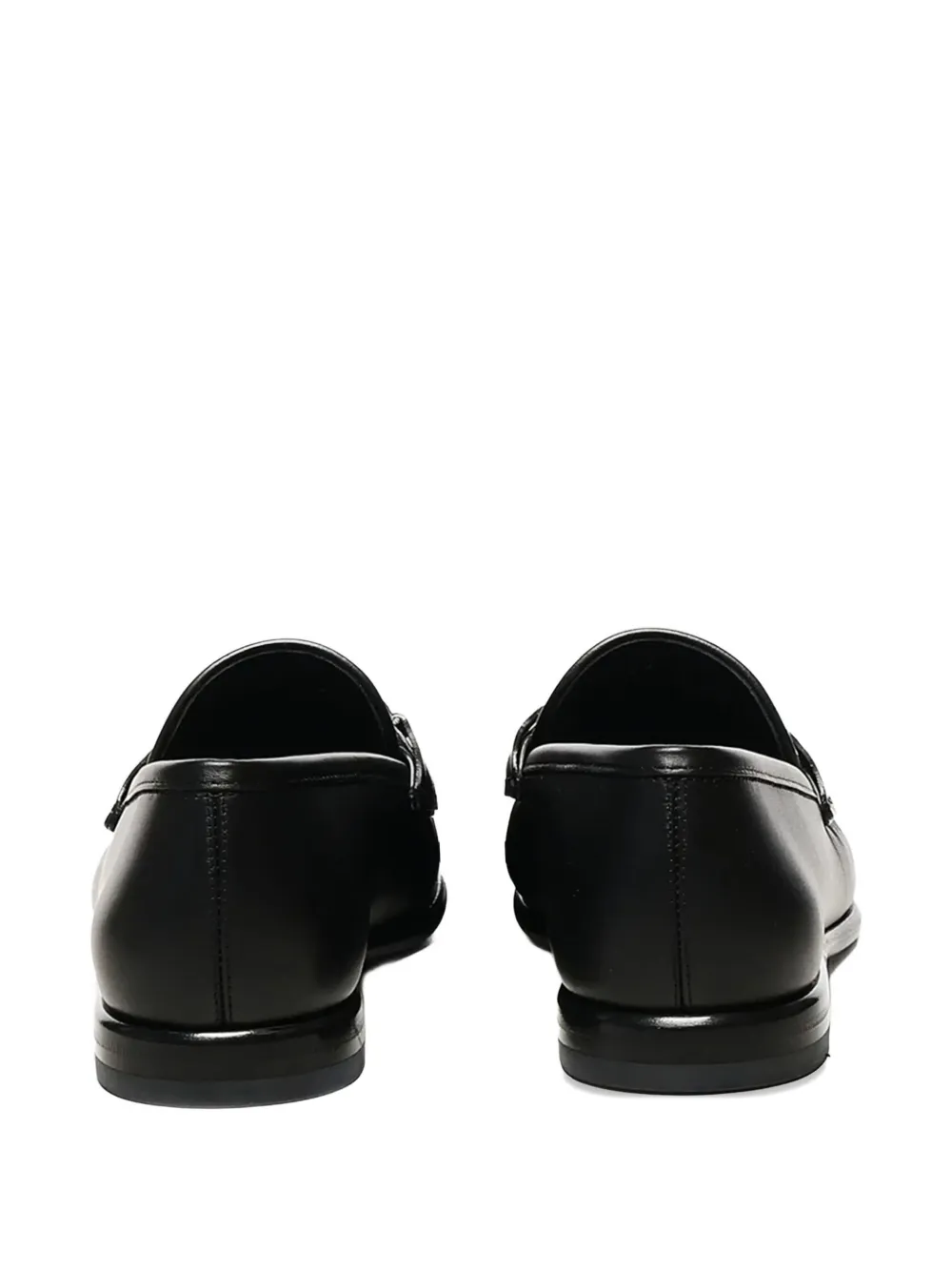 Ferragamo Gancini-detail leather loafers Black