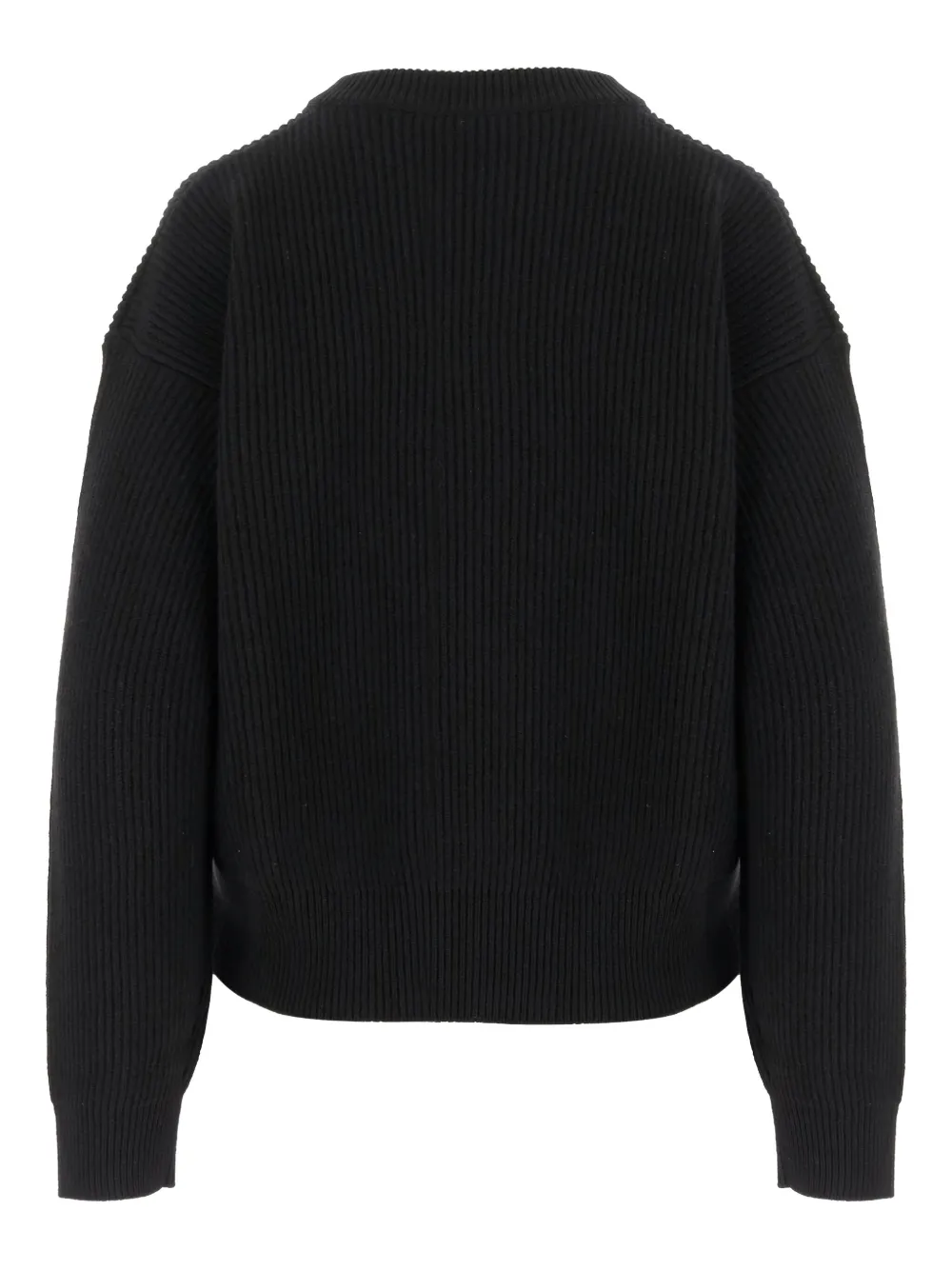 Versace ribbed embellished sweater Zwart