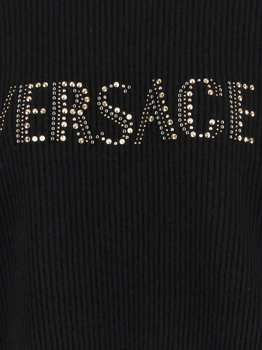 Versace ribbed embellished sweater Zwart