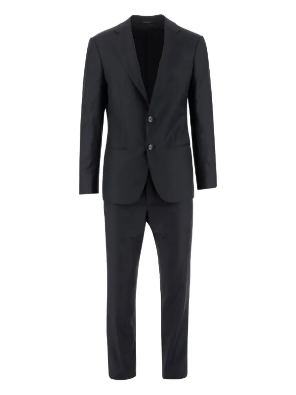 Giorgio Armani Button-fastening Wool Suit in Blue