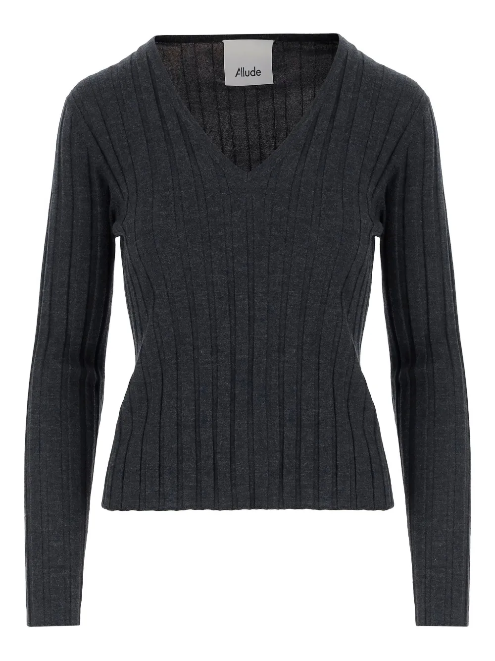 ribbed V-neck sweater