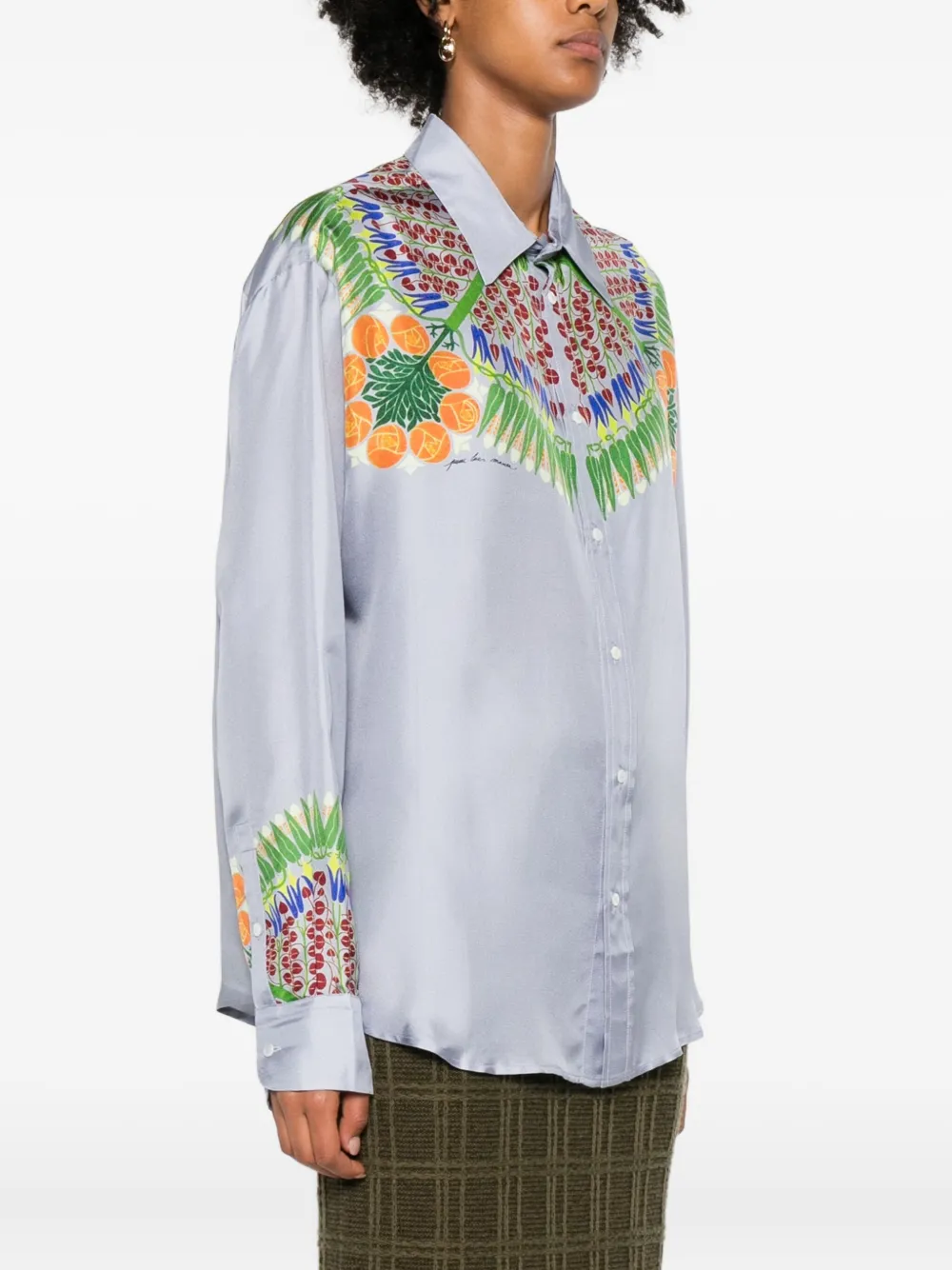 Pierre-louis Mascia Floral-print Long-sleeve Shirt In Multi