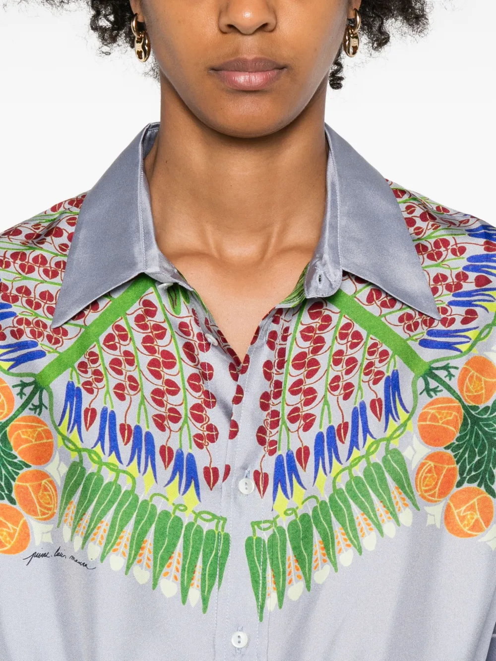 Pierre-louis Mascia Floral-print Long-sleeve Shirt In Multi