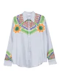 Pierre-Louis Mascia floral-print long-sleeve shirt - Blue