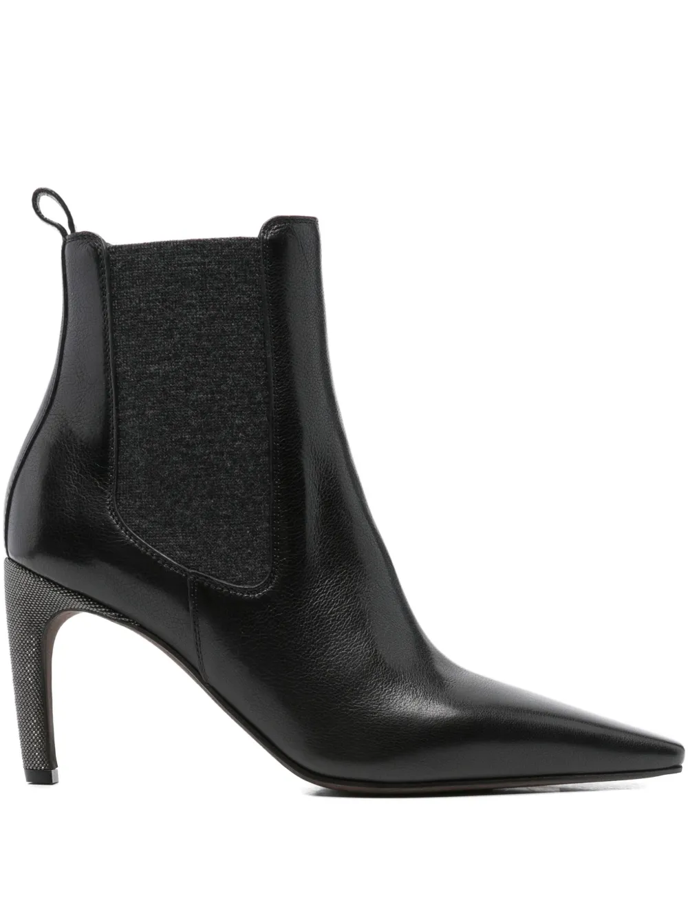 Brunello Cucinelli 80mm Pointed-toe Chelsea Boots In Black