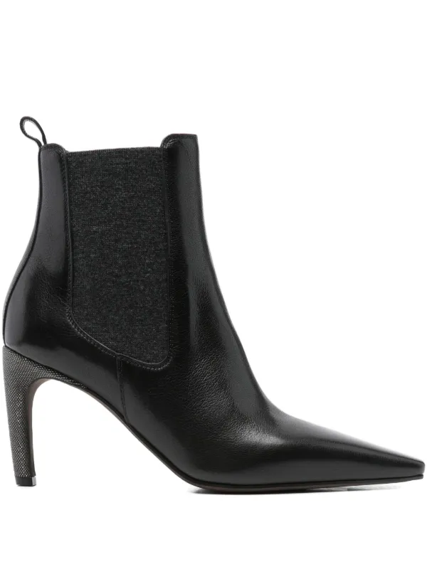Brunello Cucinelli 80mm Pointed-toe Chelsea Boots in Black