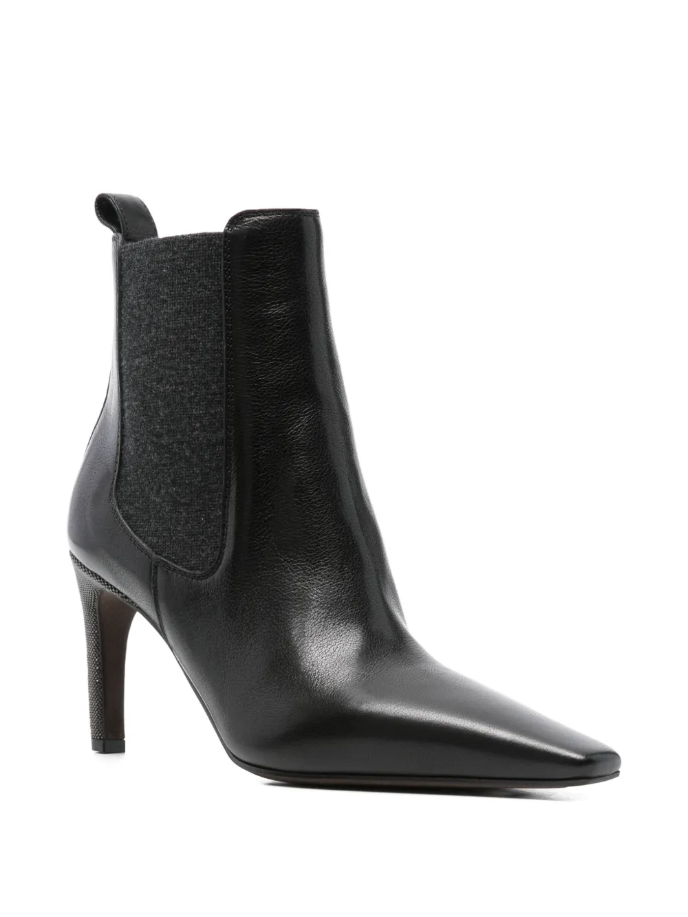 Brunello Cucinelli 80mm Pointed-toe Chelsea Boots In Black
