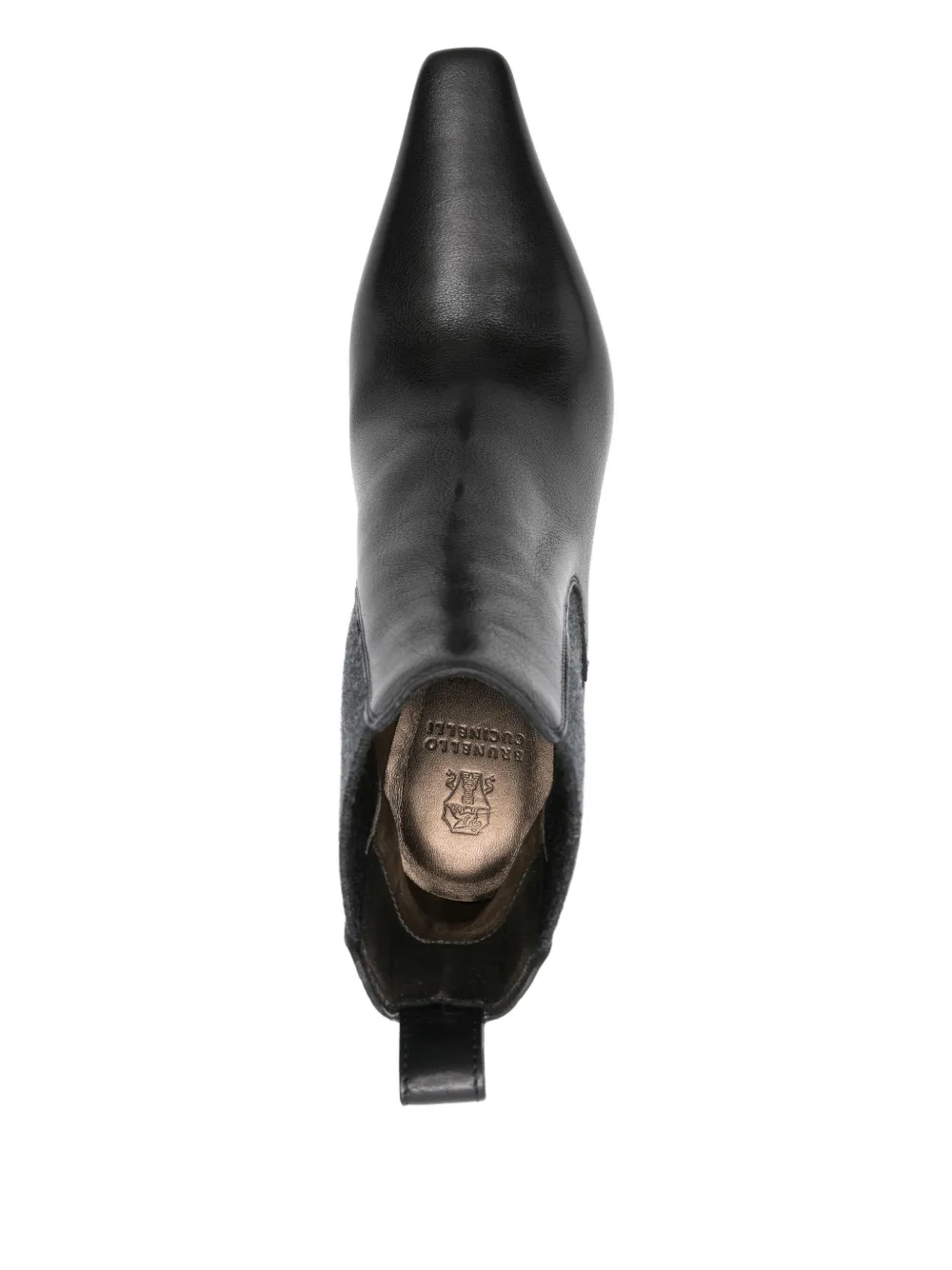Brunello Cucinelli 80mm Pointed-toe Chelsea Boots In Black