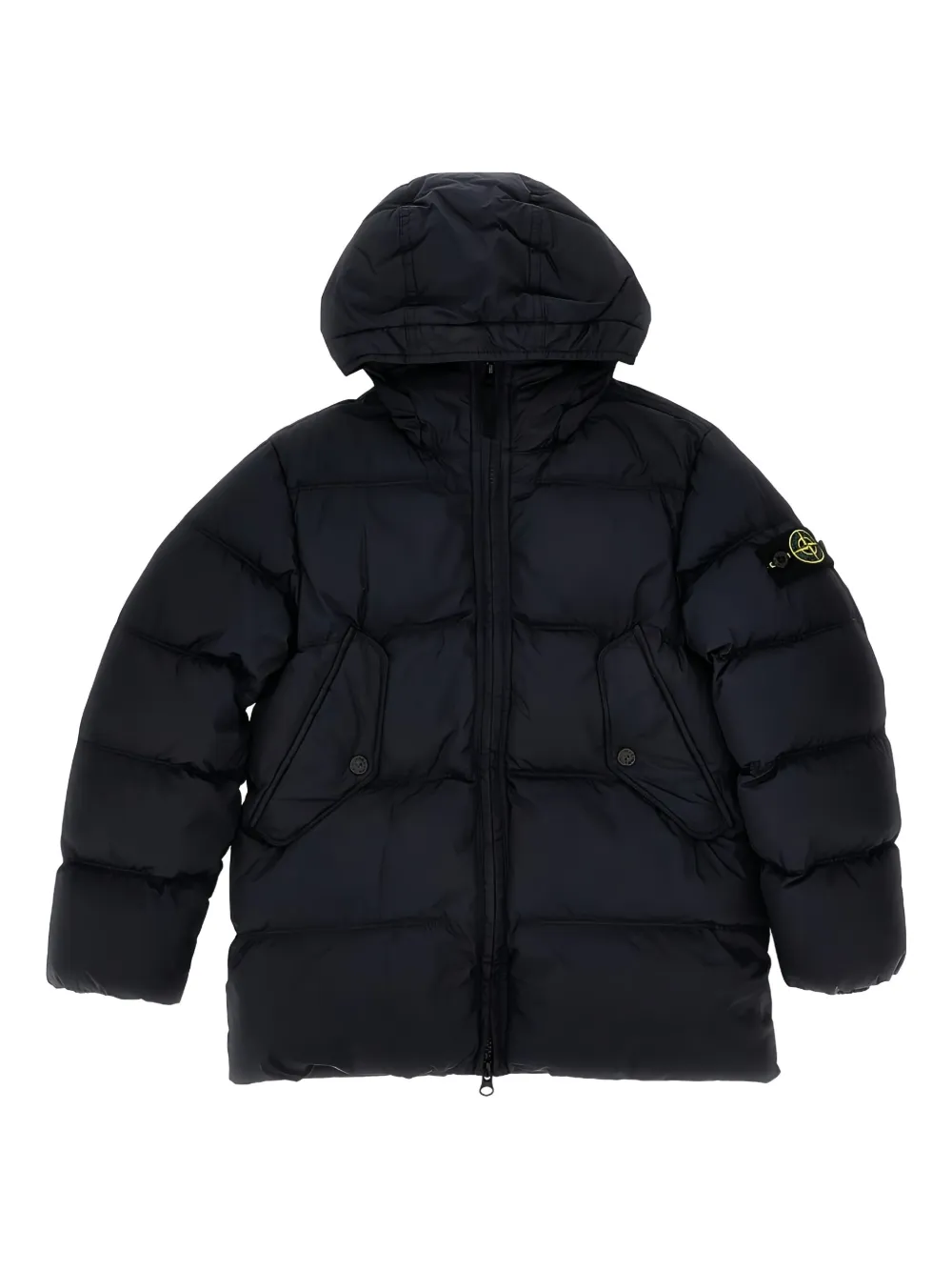 Stone Island Junior hooded padded jacket Blauw