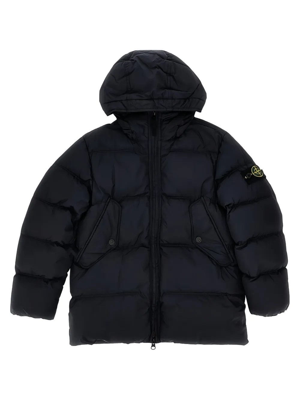 Stone Island Junior hooded padded jacket Zwart