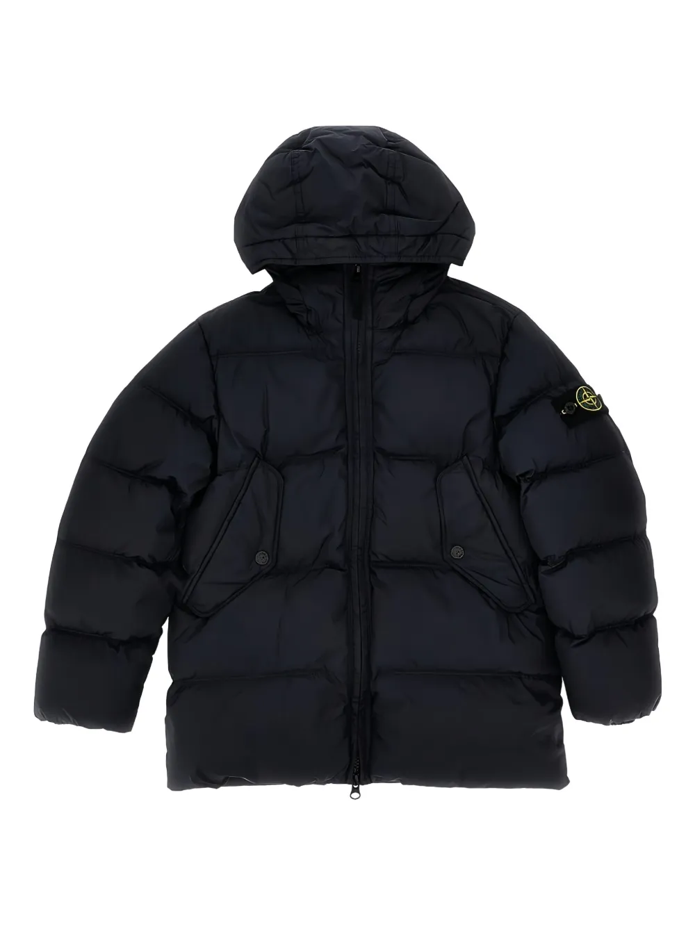 Stone Island Junior hooded padded jacket Zwart