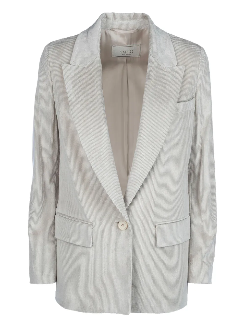 Peserico Corduroy Single-button Blazer In Gray
