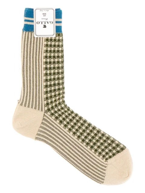 Gallo gingham-ribbed socks