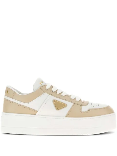 Prada leather panelled platform sneakers