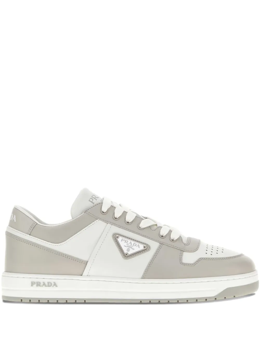Prada Downtown leather two-tone sneakers Grijs