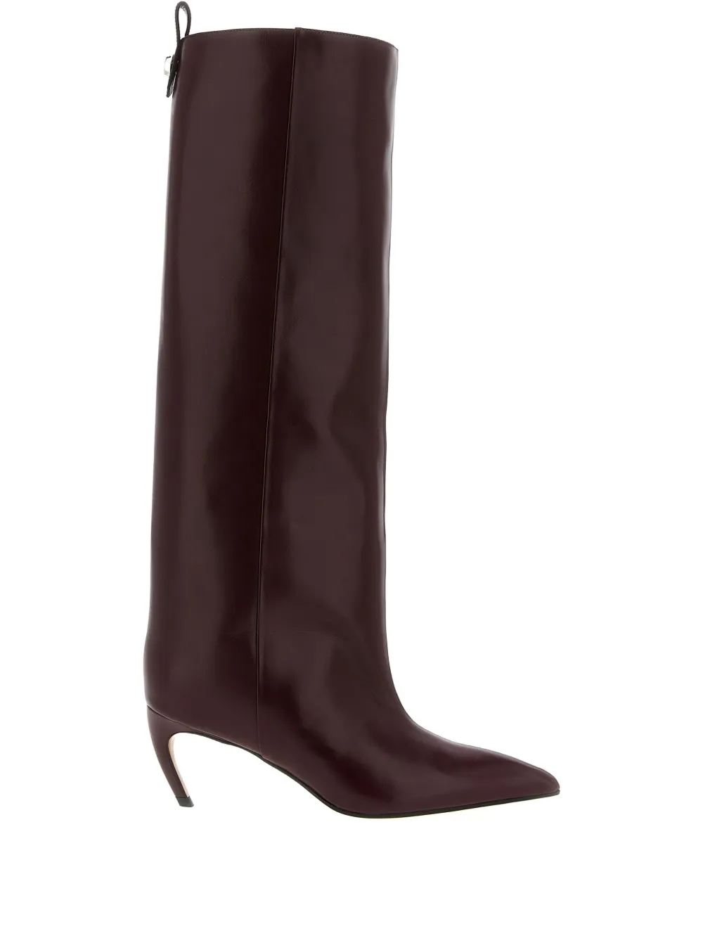 The Attico 65mm Lea pointed-toe leather boots Red