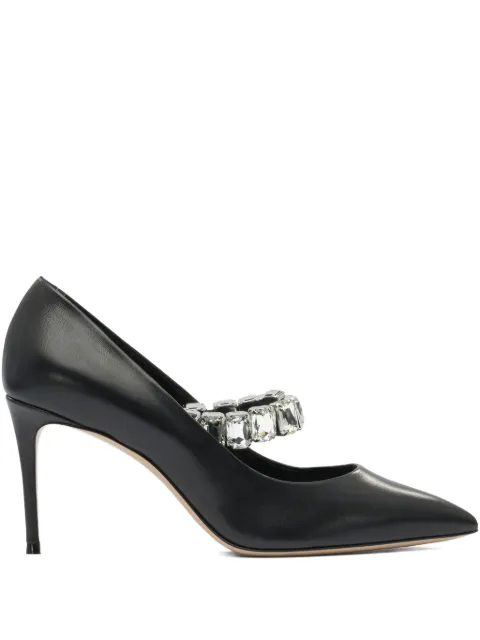 Casadei 100mm crystal-embellished pointed-toe pumps
