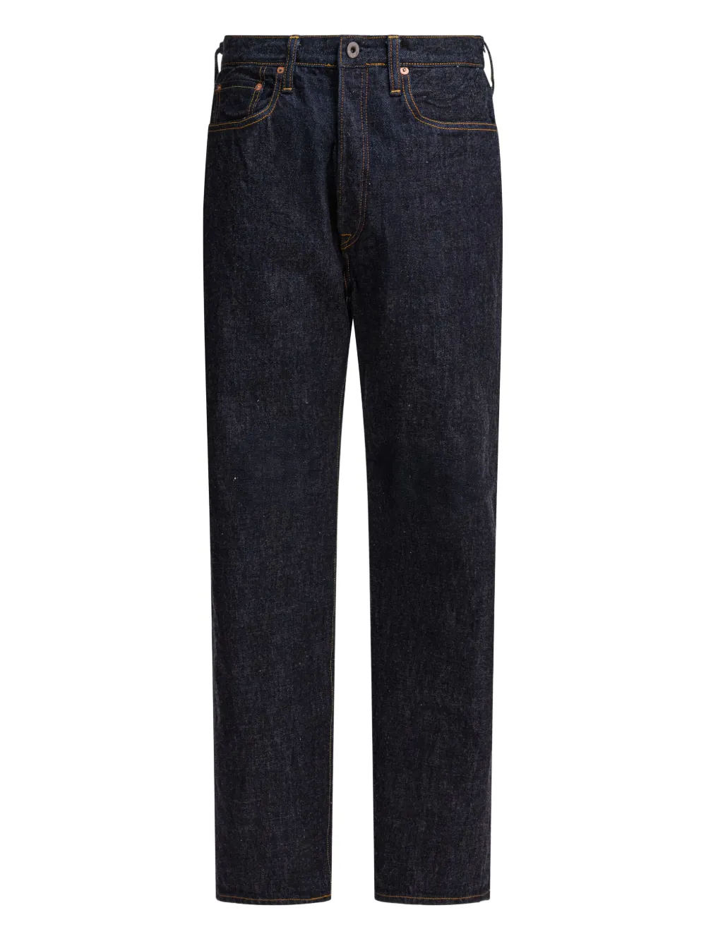 contrast-stitch cotton jeans