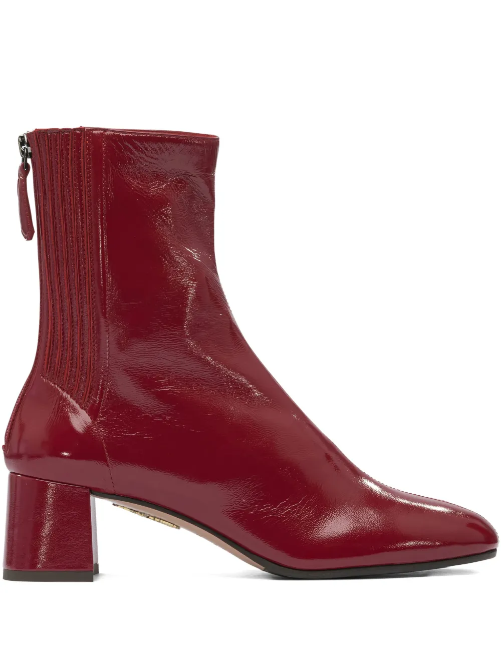 Aquazzura leather block-heel boots Red