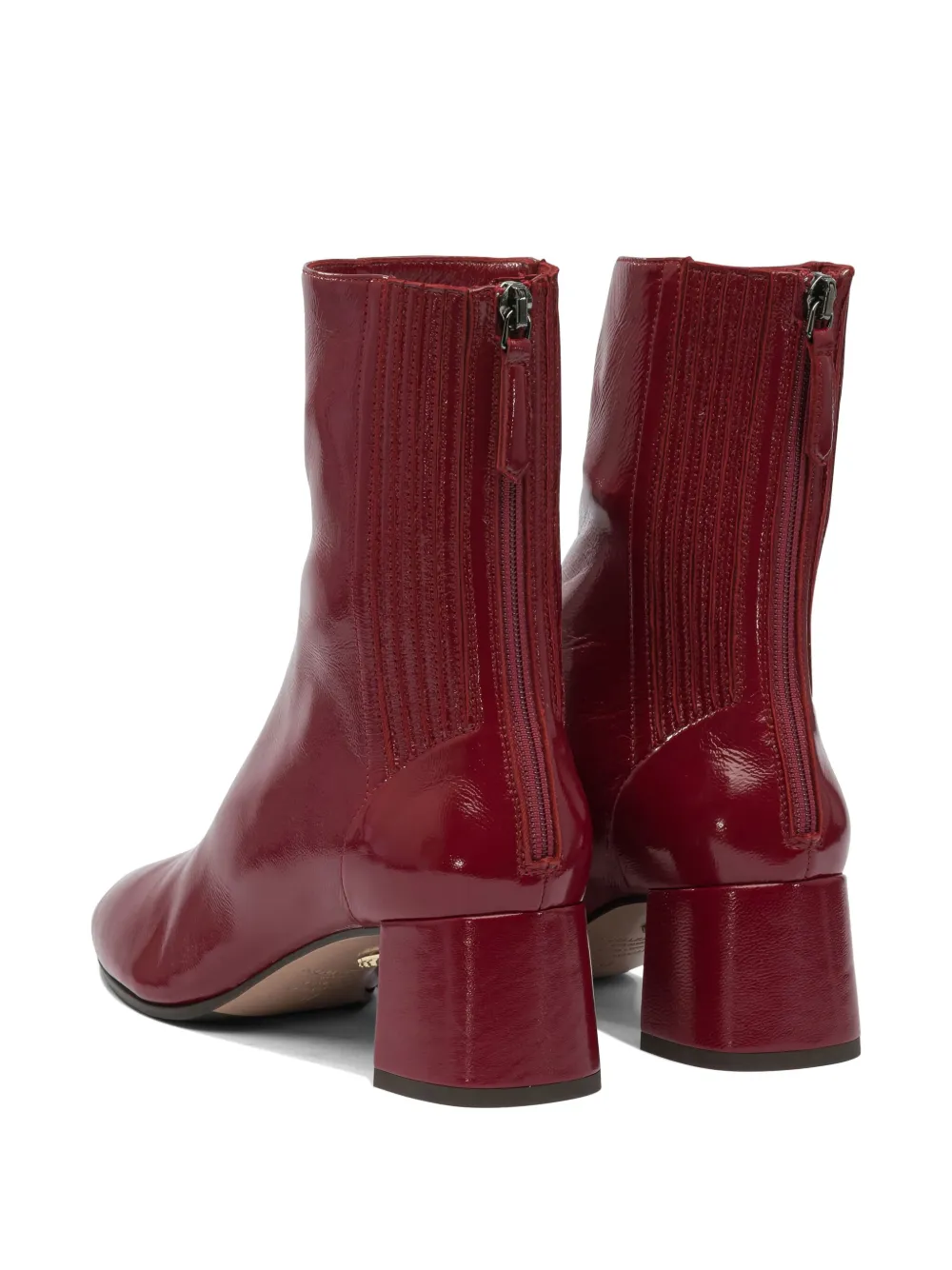 Aquazzura leather block-heel boots Red