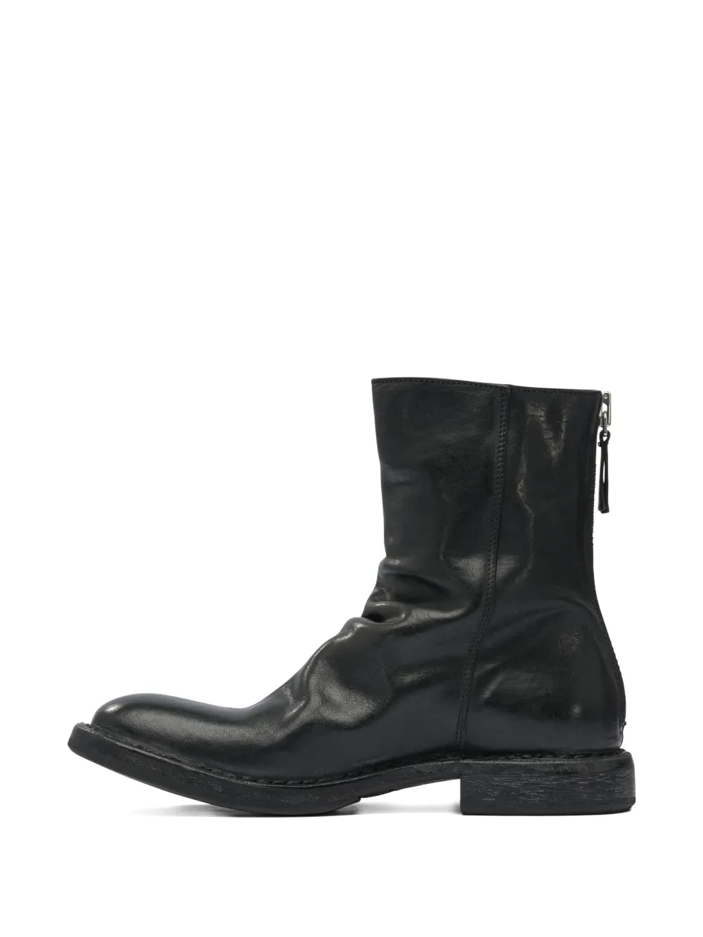 Moma zip-detail slouch ankle boots Black