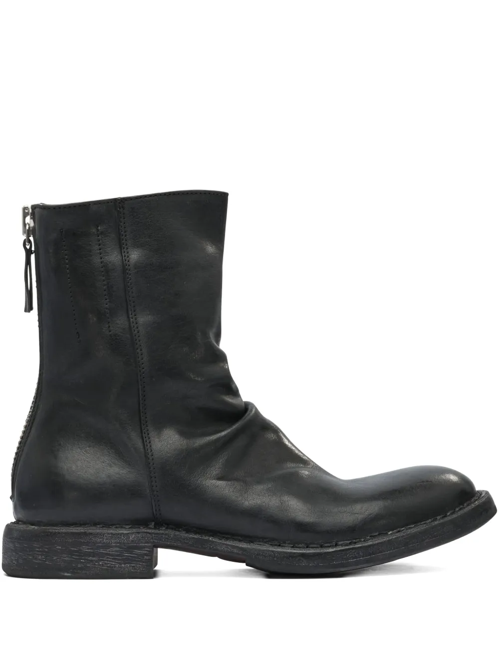 Moma zip-detail slouch ankle boots Black