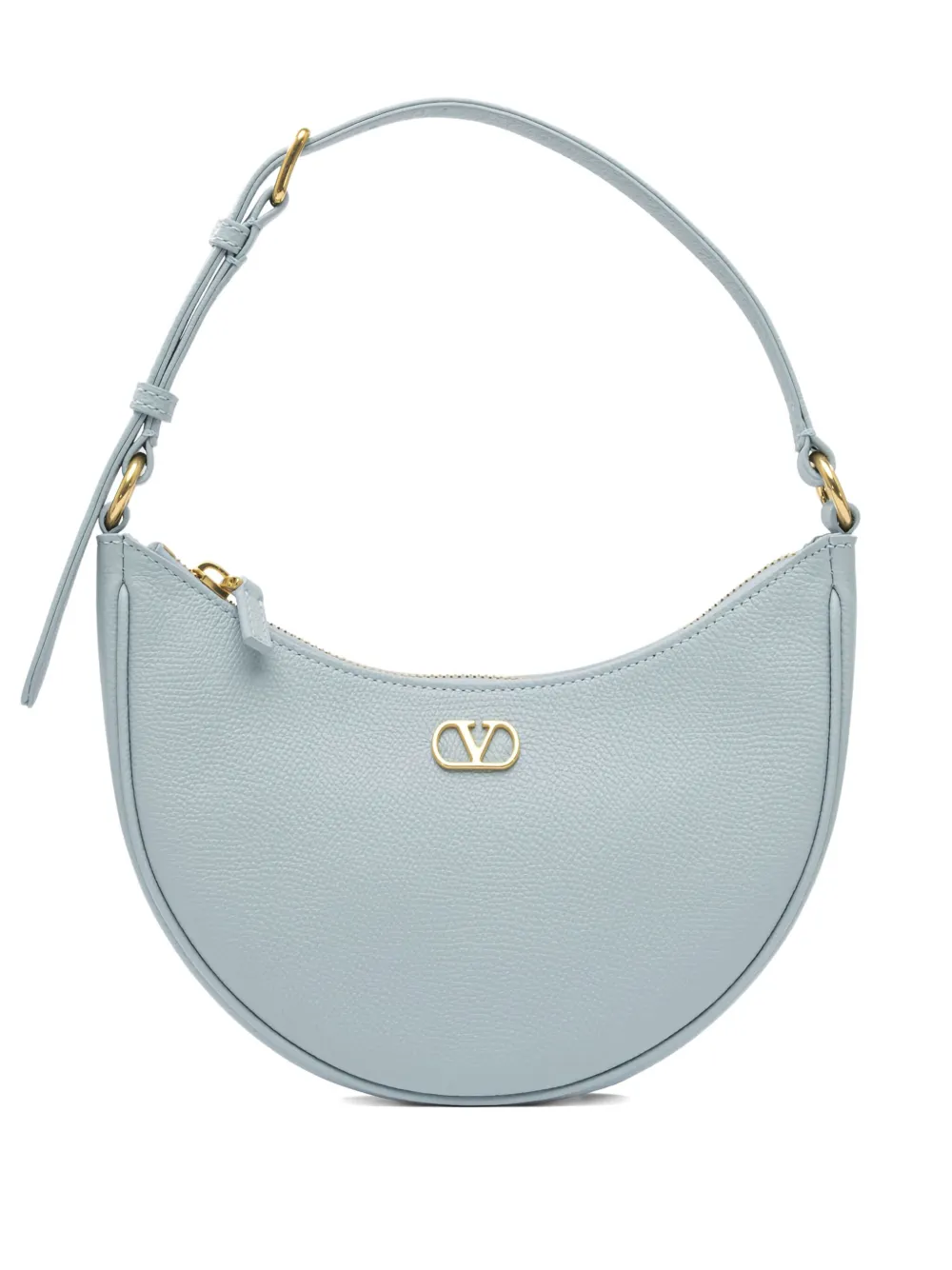 mini V-logo signature crescent-zip shoulder bag