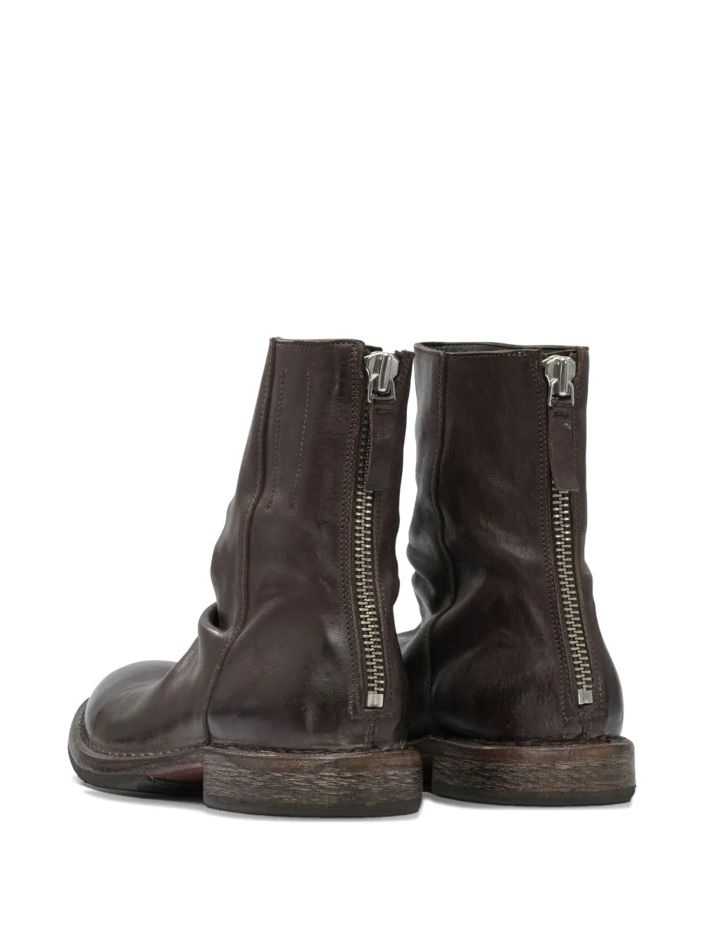 Moma zip-detail slouch ankle boots Brown