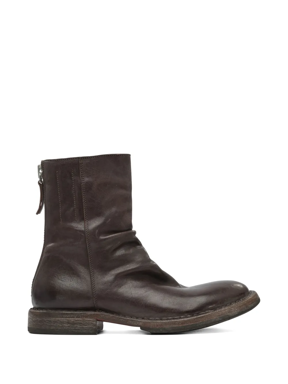 Moma zip-detail slouch ankle boots Brown