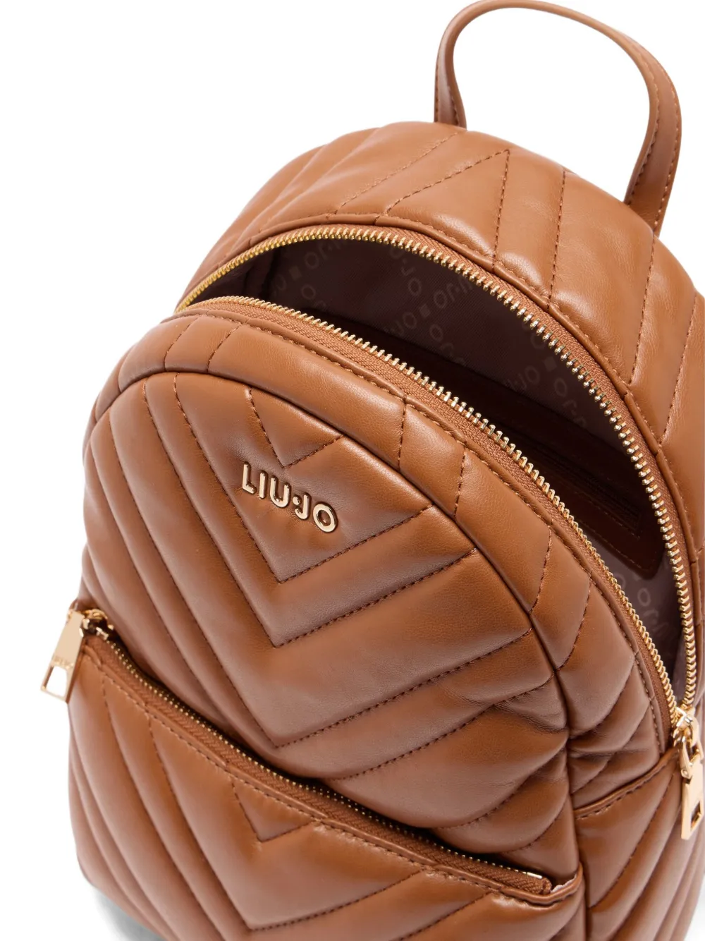 Liu •jo Quilted Chevron Backpack In Brown