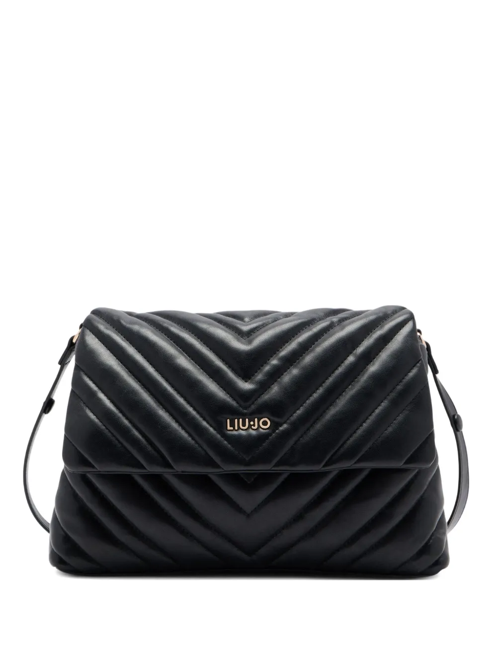 Liu •jo Medium Quilted Leather Shoulder Bag In Black