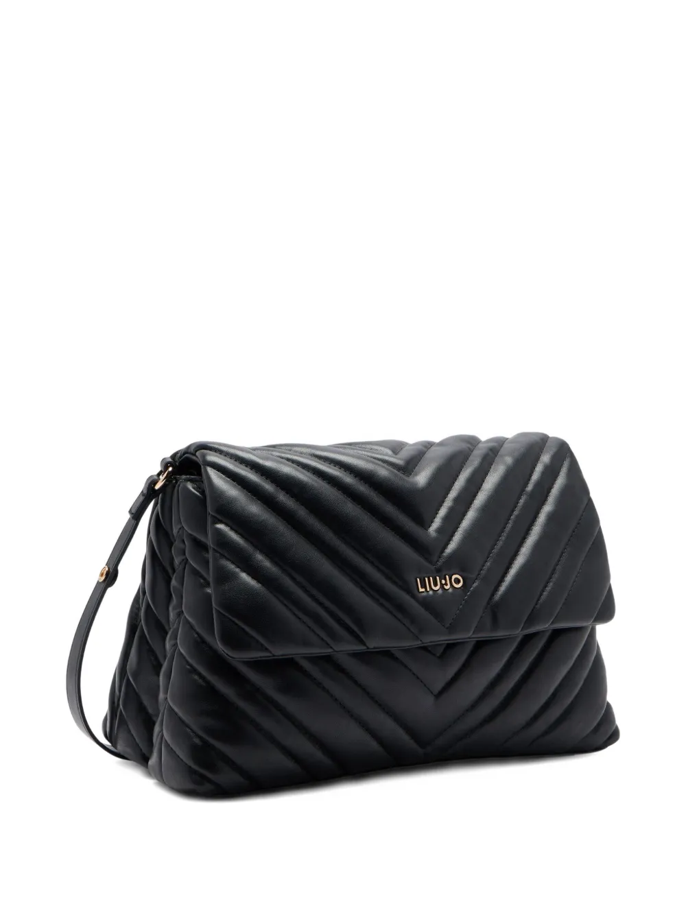 Liu •jo Medium Quilted Leather Shoulder Bag In Black