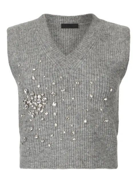 LIU JO rhinestone-embellished ribbed tank top