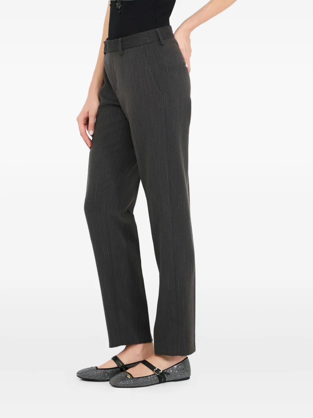 LIU JO Broek met krijtstreep Grijs