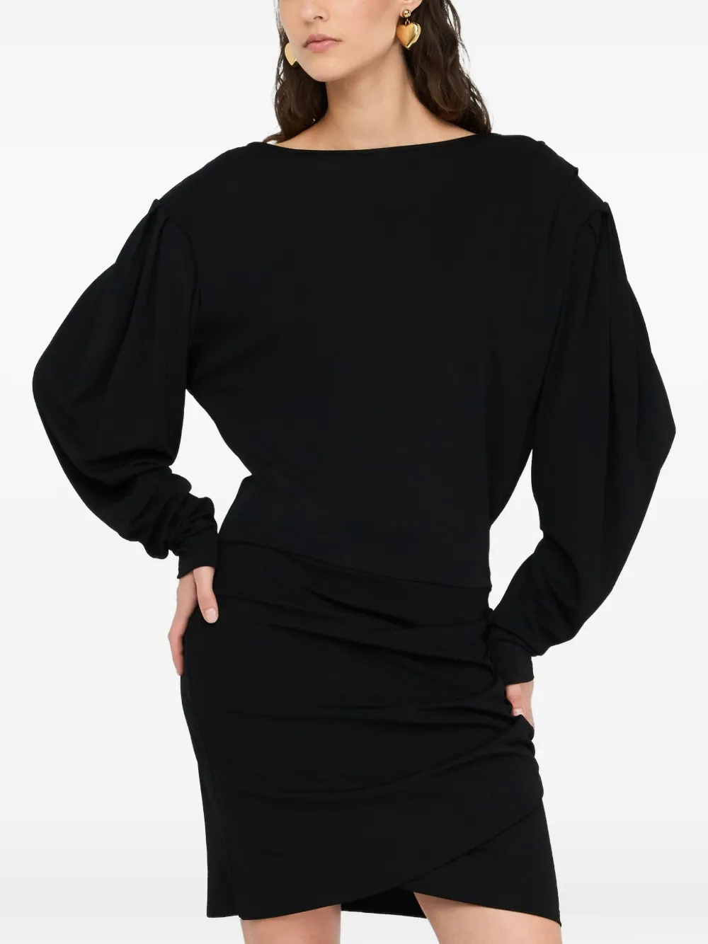 LIU JO vestido corto con diseño drapeado | negro | Image 1