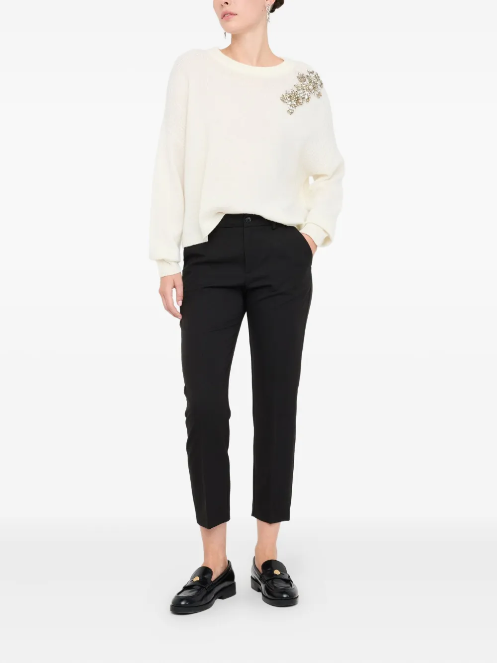LIU JO Straight jeans met knoopsluiting - Zwart
