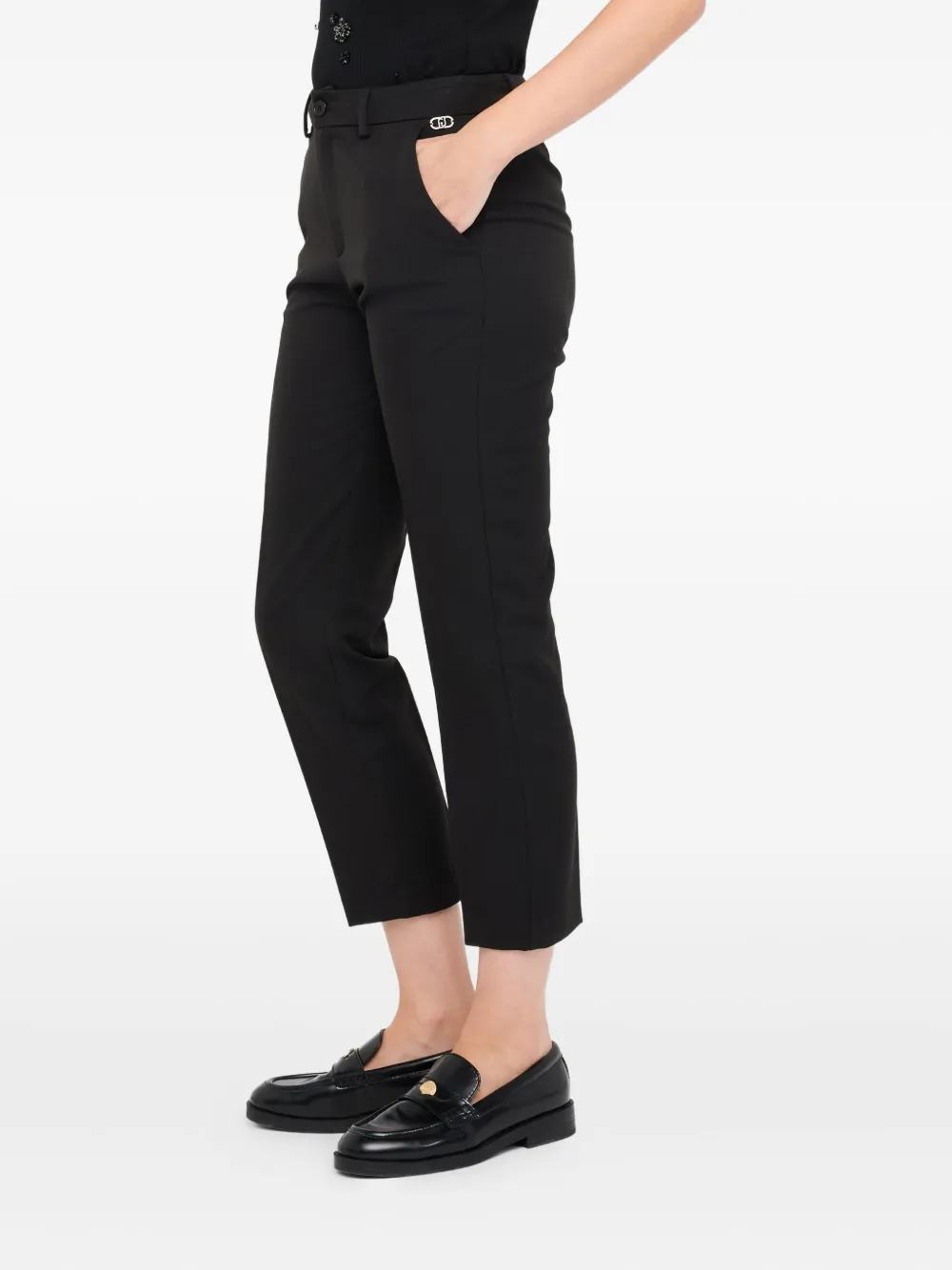 LIU JO Straight jeans met knoopsluiting Zwart