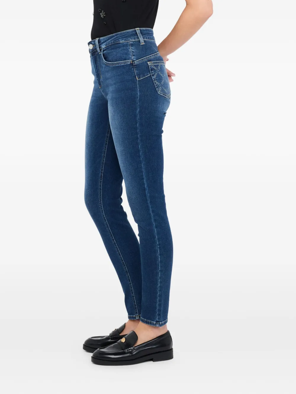 Liu •jo Rhinestone-embellished Skinny Jeans In Blue