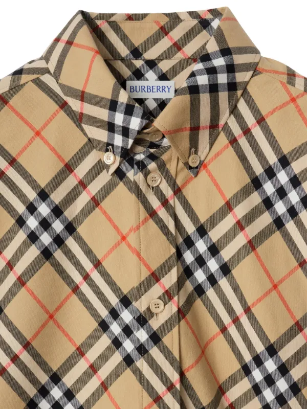 Burberry Camicia In Cotone a Quadri Marrone FARFETCH IT