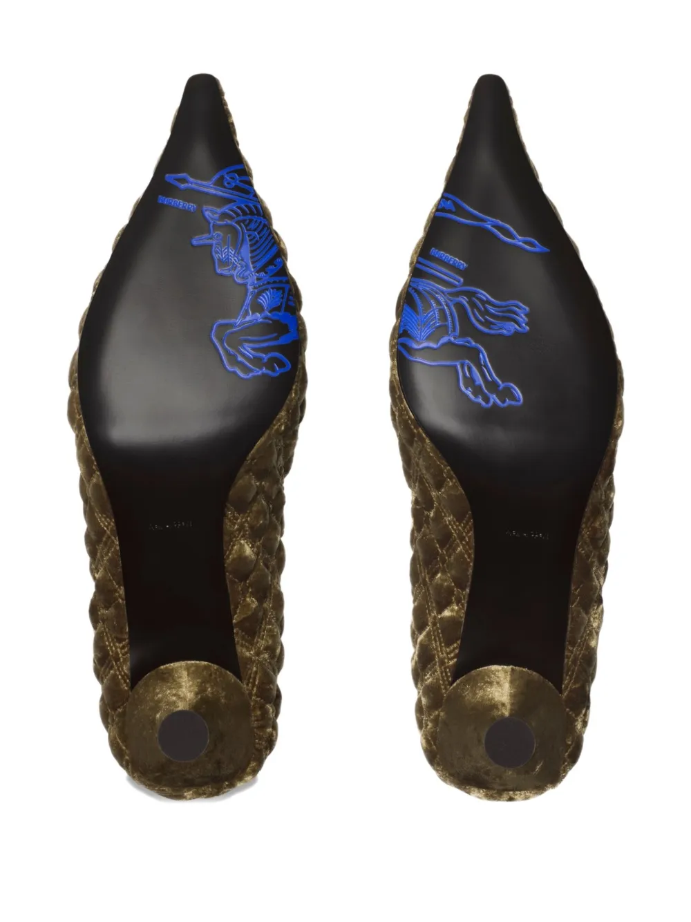 Burberry 55 mm fluwelen gewatteerde pumps Bruin