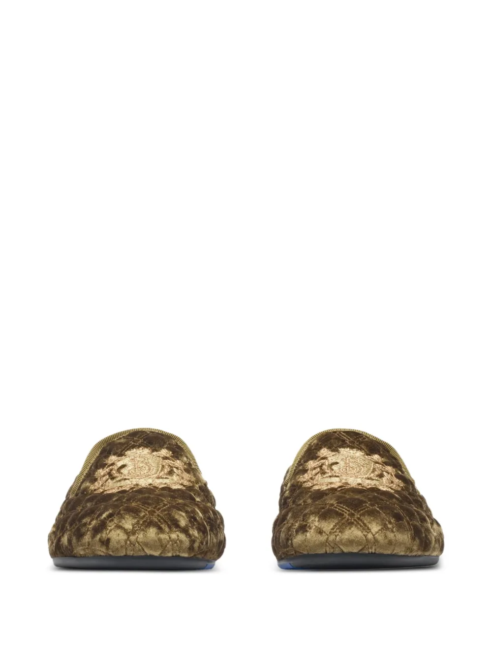 Burberry quilted velvet slippers - Groen