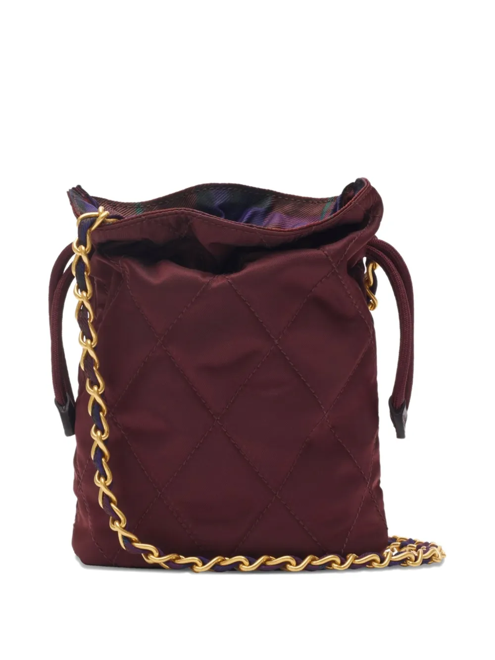 Burberry Quilted Chain-strap Mini Bucket Bag In Red
