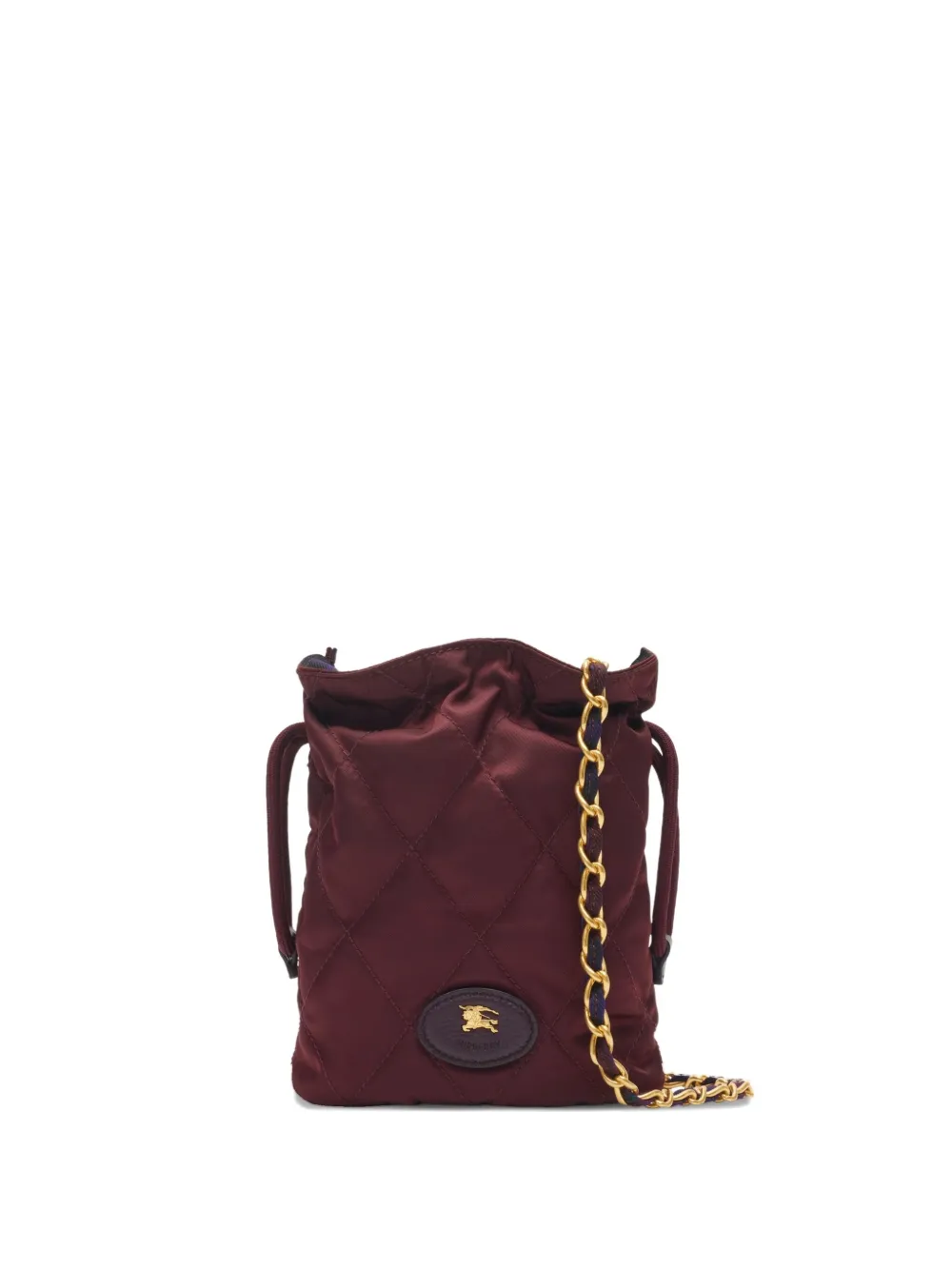Burberry Quilted Chain-strap Mini Bucket Bag In Red