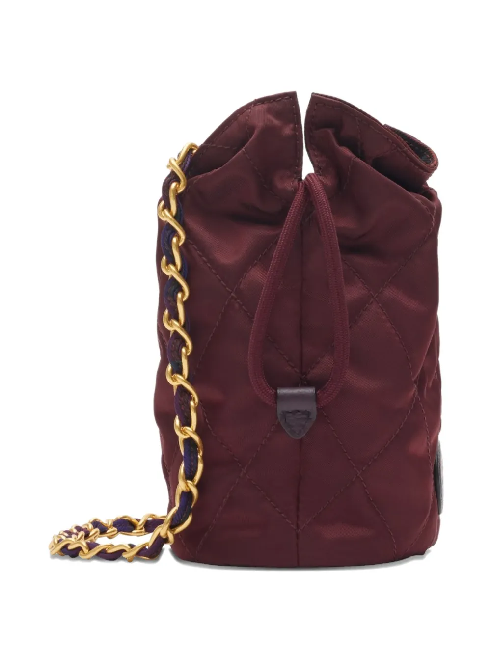Burberry Quilted Chain-strap Mini Bucket Bag In Red