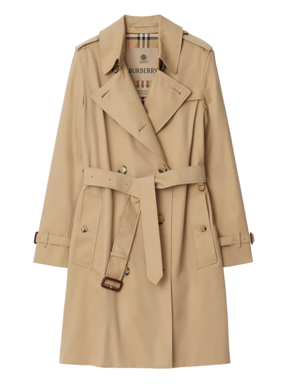 Burberry double-breasted belted trench coat Beige